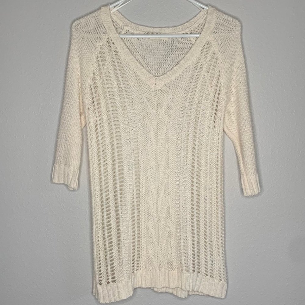 Pink Rose Boho Knit Sweater